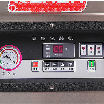 Control panel for vacuum packaging machine