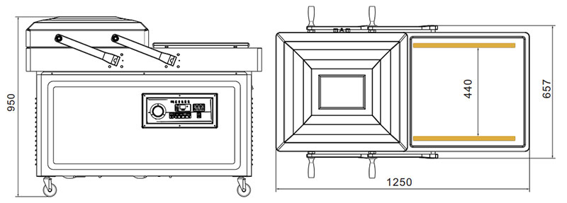 Vacuum Packing Machine Supplier_Double charmber Sealer Machine Drawing